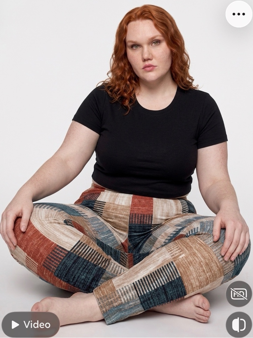 Multi-Color Boho Plaid Activewear Leggings - Plus Size 3XL